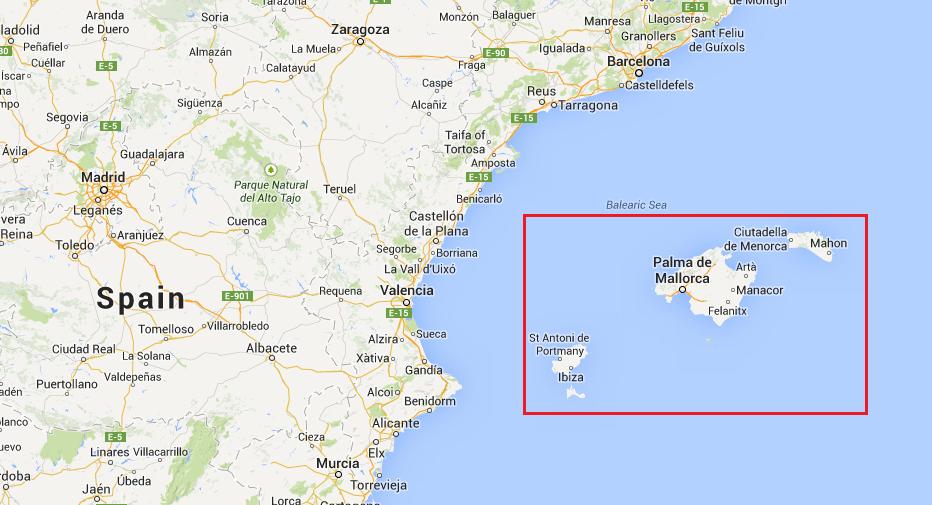 Map Balearic Islands